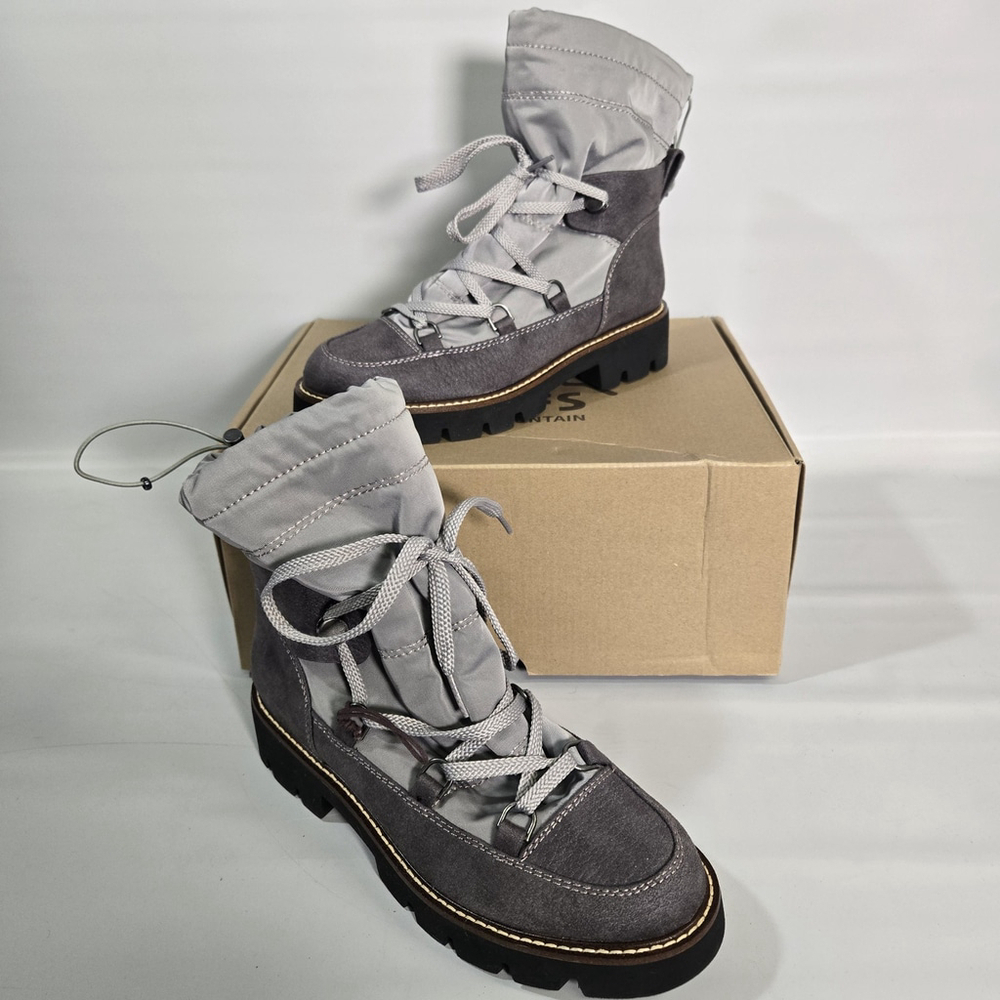 Cliffs White Mountain Gleamy Waterproof Snow Boots Gray Faux Fur Winter 7 NIB